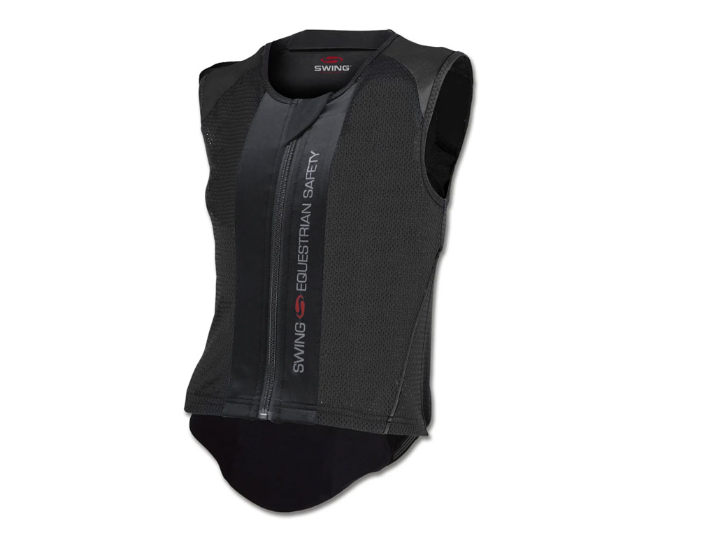 Rückenprotektor in schwarz. Vorderansicht