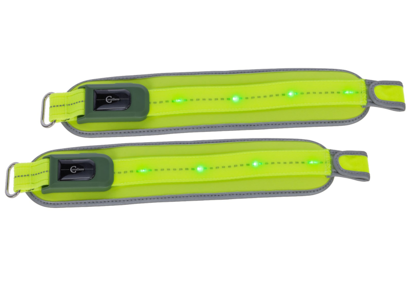 zwei gelbe Reflex Leuchtgamaschen