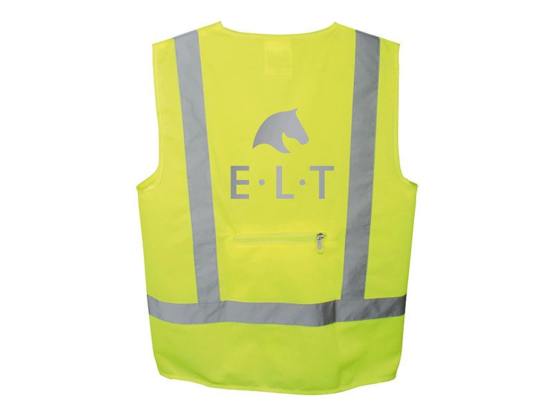 gelbe Reflex Weste mit Aufschrift ELT