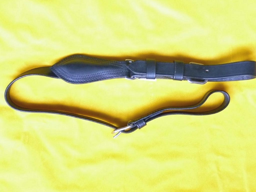 Schwarzer Sprungriemen für Pferdegeschirr