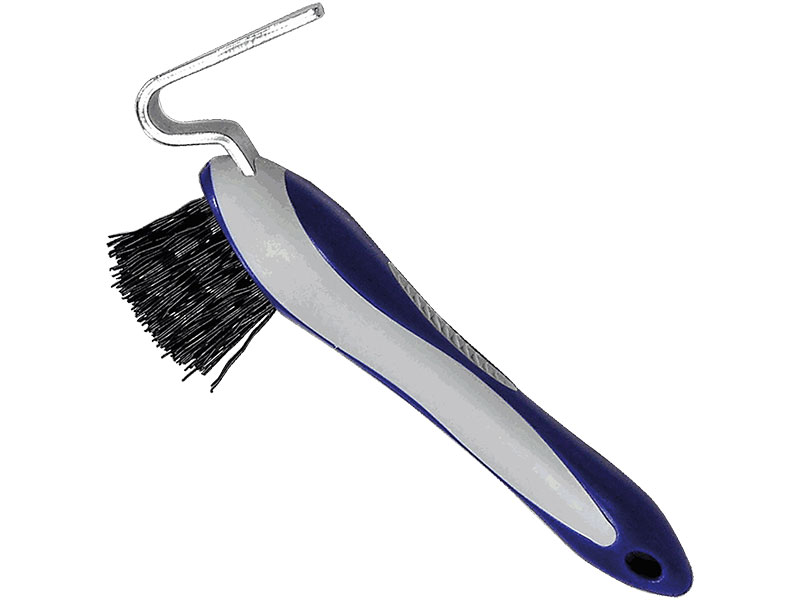 blau grauer Hufpick mit Bürste