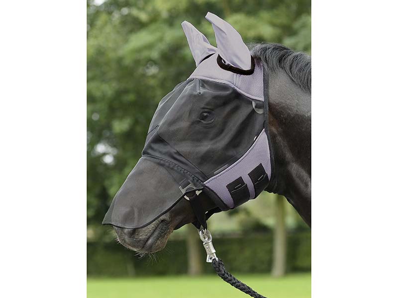 Fliegenmaske FLY COVER PRO grau/schwarz Fliegenmaske FLY COVER PRO grau/schwarz