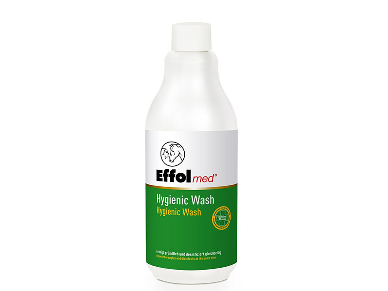 weiße Flasche mit Effol Hygienic Wasch Jodseife für Pferde