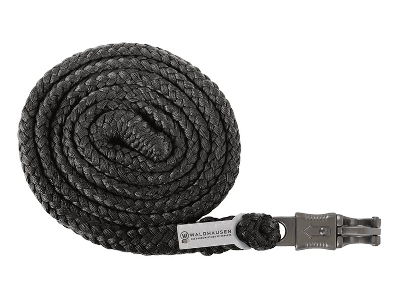 schwarzer Anbindestrick mit Panikhaken