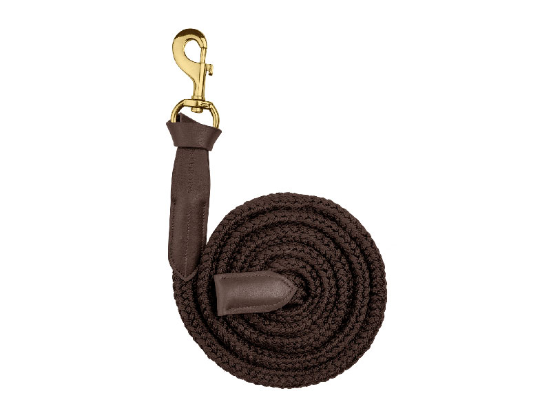 brauner Führstrick mit Lederdetails