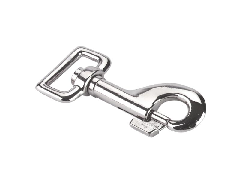 silberner Karabinerhaken mit eckigem Umlauf