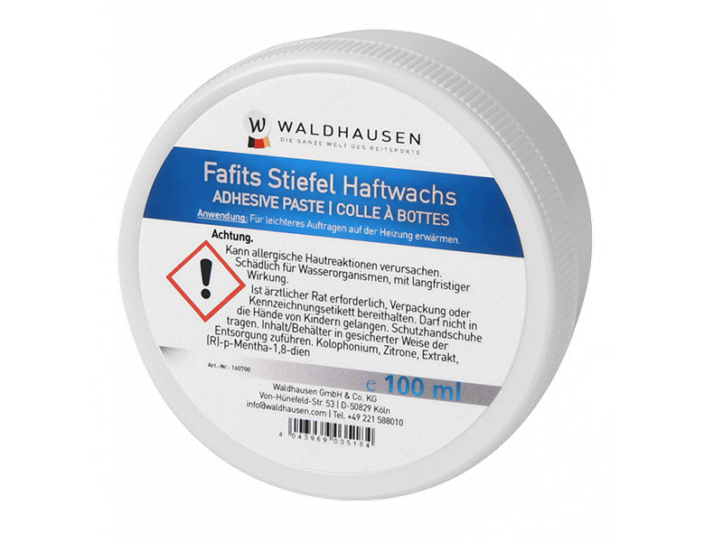 weiße Dose mit Stiefel Haftwachs