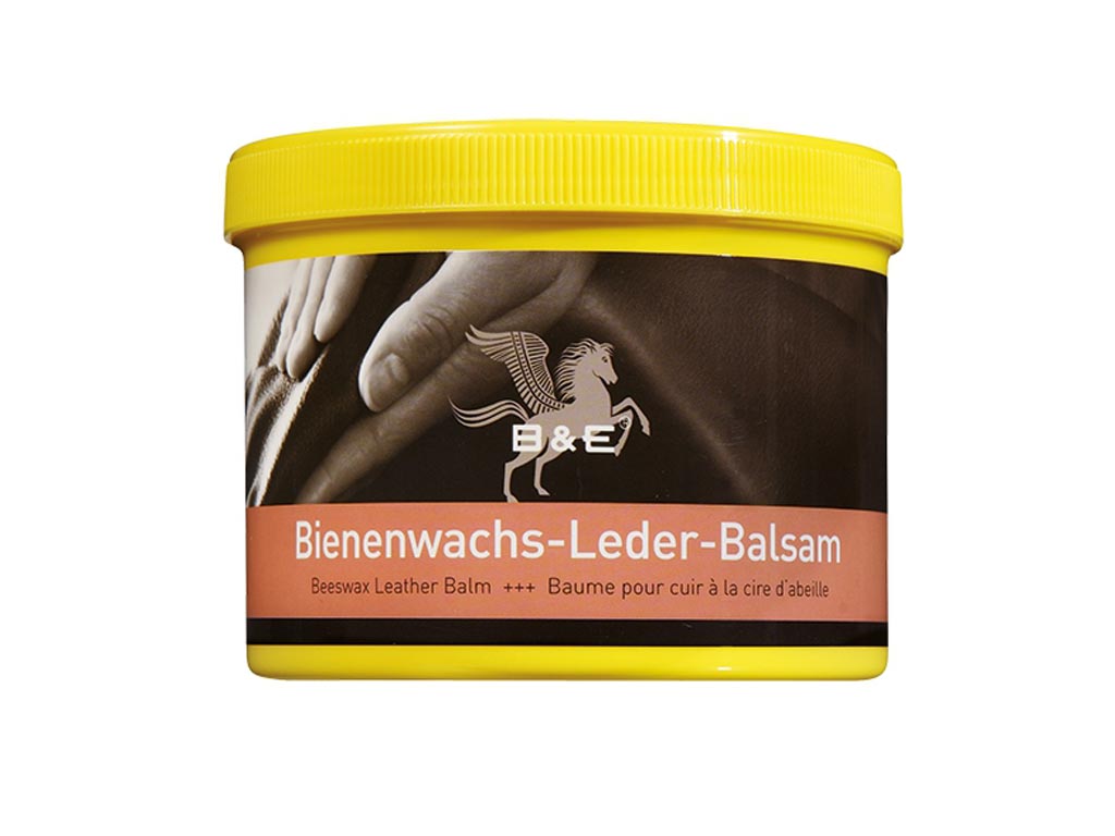 gelbe Dose mit  Bienenwachs-Leder-Balsam