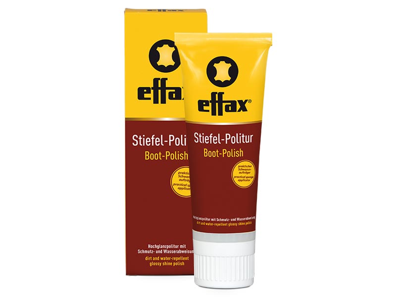 gelb rote Tube mit Stiefelpolitur