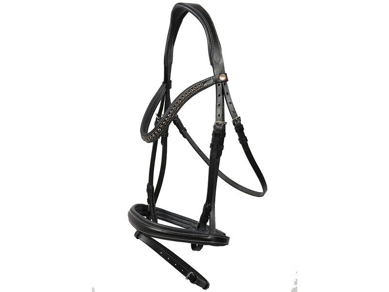 schwarze Trense Kopfstück