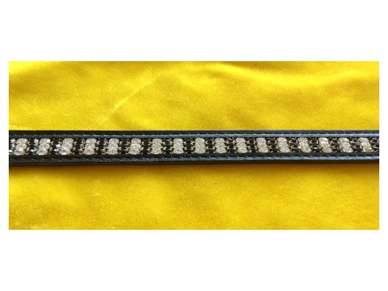 schwarzer Stirnriemen mit Strass