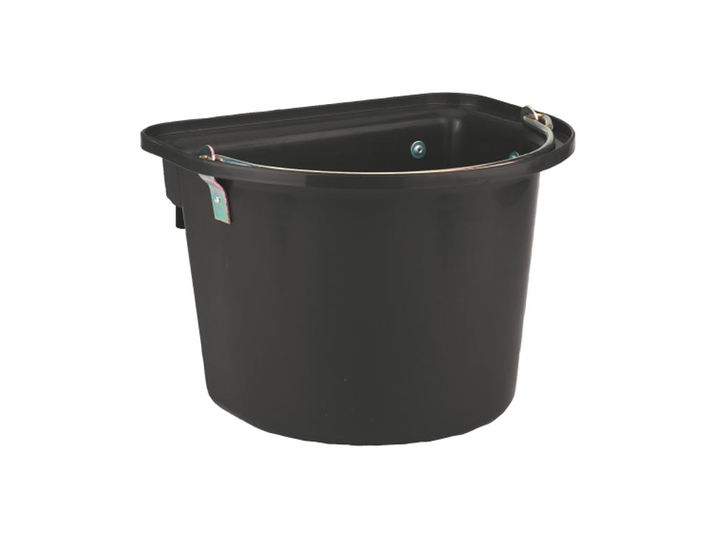 Schwarze Turnier-Futterkrippe mit Einhängebügel